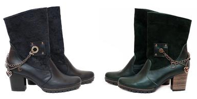 женские байкерские ботинки Shoe Qwix синие и зеленые
